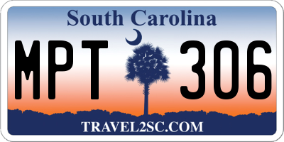 SC license plate MPT306