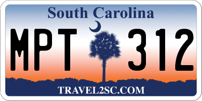 SC license plate MPT312