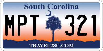 SC license plate MPT321
