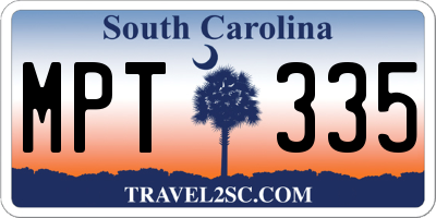 SC license plate MPT335