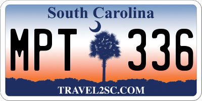 SC license plate MPT336