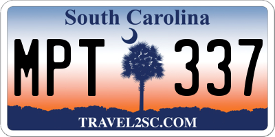 SC license plate MPT337