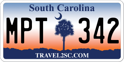 SC license plate MPT342