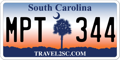 SC license plate MPT344