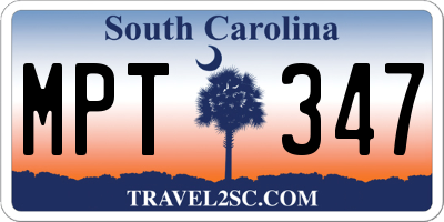 SC license plate MPT347