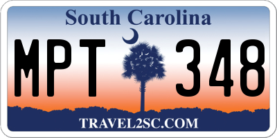 SC license plate MPT348