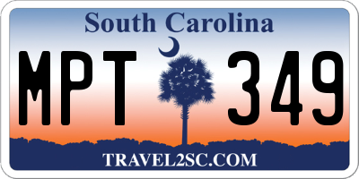 SC license plate MPT349