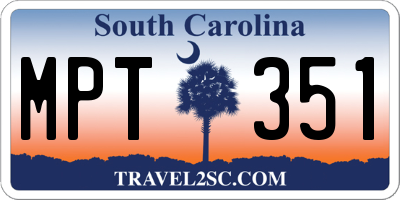 SC license plate MPT351