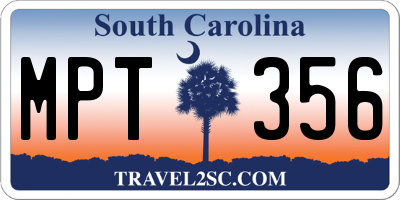 SC license plate MPT356