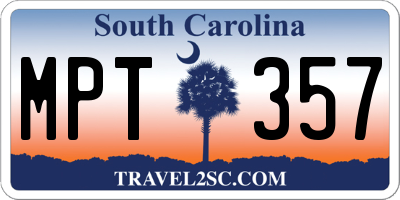 SC license plate MPT357