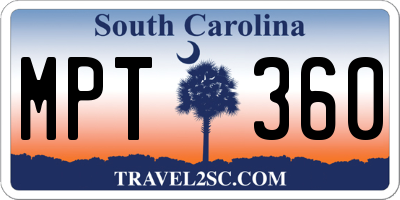 SC license plate MPT360