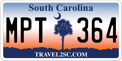 SC license plate MPT364
