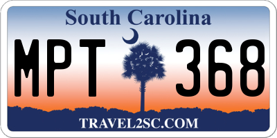 SC license plate MPT368