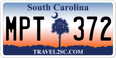 SC license plate MPT372
