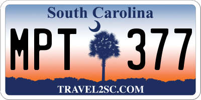 SC license plate MPT377