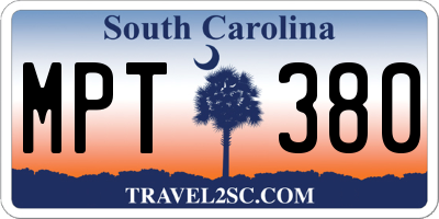 SC license plate MPT380