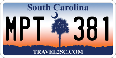 SC license plate MPT381