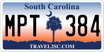SC license plate MPT384