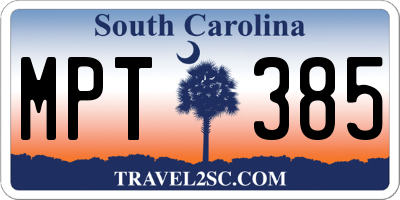 SC license plate MPT385