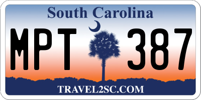SC license plate MPT387