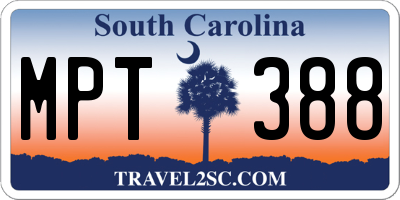SC license plate MPT388