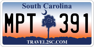 SC license plate MPT391