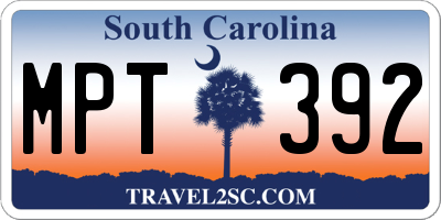 SC license plate MPT392