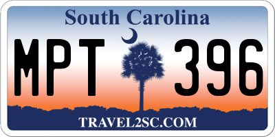 SC license plate MPT396