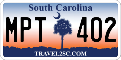SC license plate MPT402