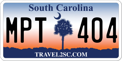 SC license plate MPT404
