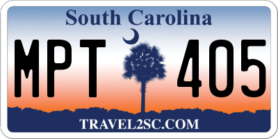 SC license plate MPT405