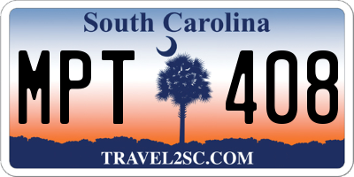 SC license plate MPT408