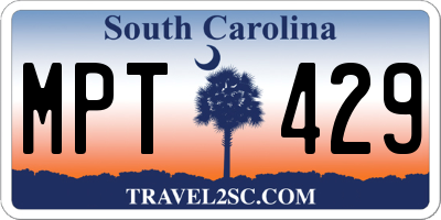 SC license plate MPT429