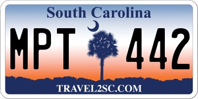 SC license plate MPT442
