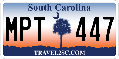 SC license plate MPT447