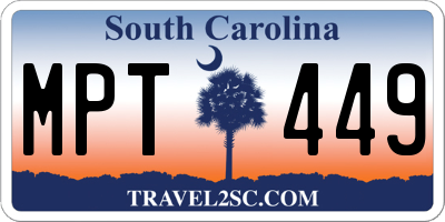 SC license plate MPT449