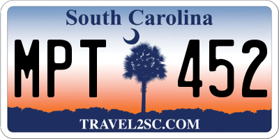 SC license plate MPT452