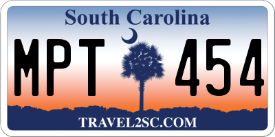 SC license plate MPT454