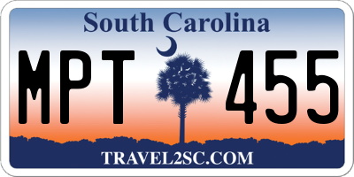 SC license plate MPT455
