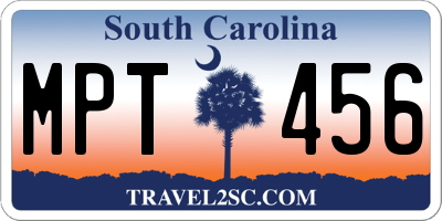 SC license plate MPT456