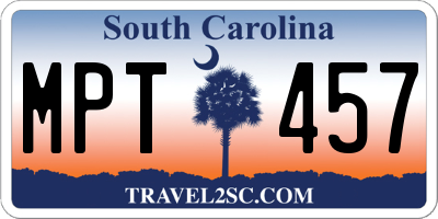 SC license plate MPT457