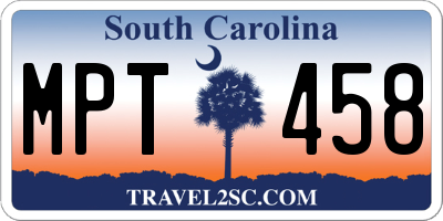 SC license plate MPT458