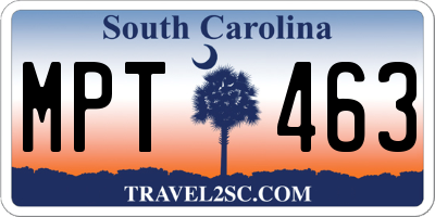 SC license plate MPT463