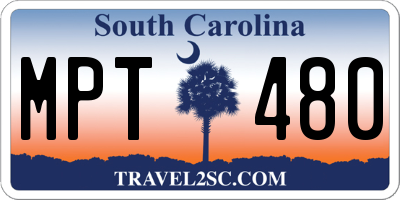 SC license plate MPT480