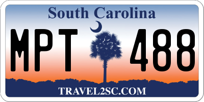 SC license plate MPT488