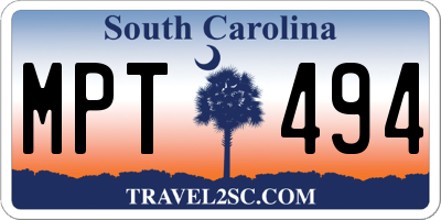 SC license plate MPT494