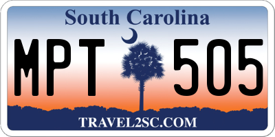 SC license plate MPT505