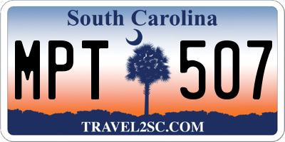 SC license plate MPT507