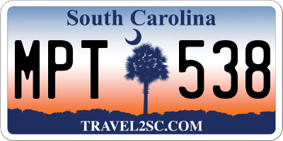 SC license plate MPT538