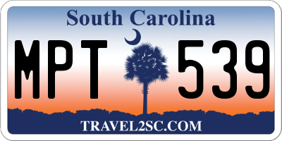 SC license plate MPT539